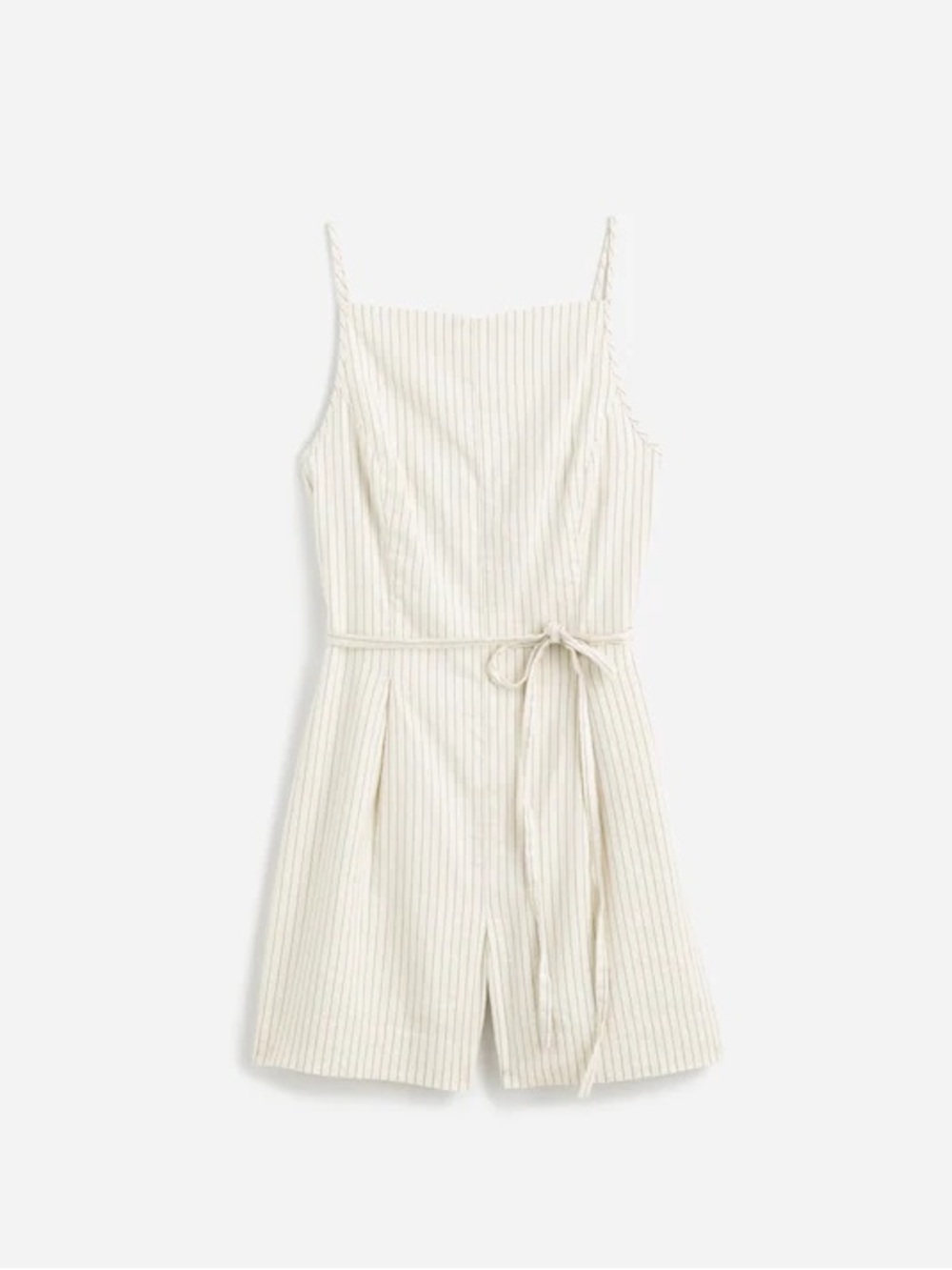 Madewell Sleeveless Square-Neck Pleated Romper